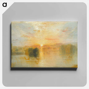 アートパネル-The Lake, Petworth, Sunset; Sample Study - ウィリアム ターナー Canvas.