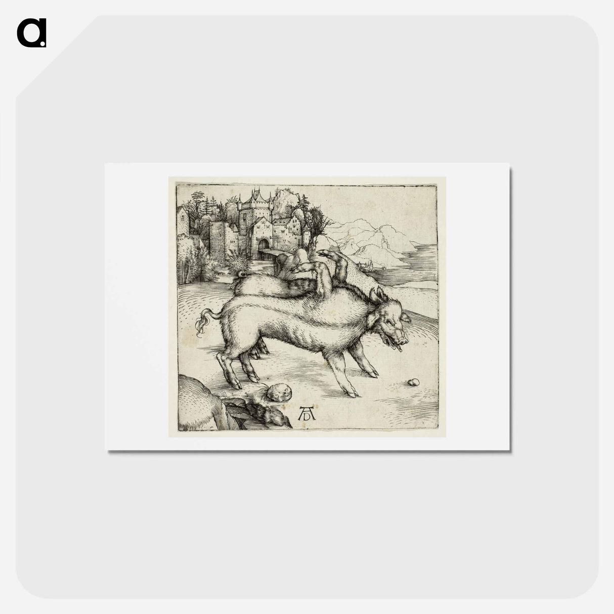 アートポストカード-The Monstrous Sow of Landser - アルブレヒト デューラー Postcard.