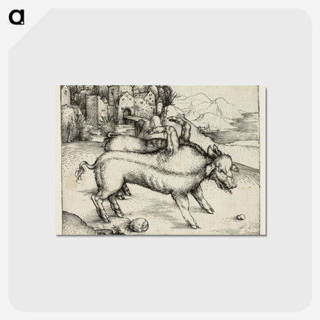 アートポストカード-The Monstrous Sow of Landser - アルブレヒト デューラー Postcard.