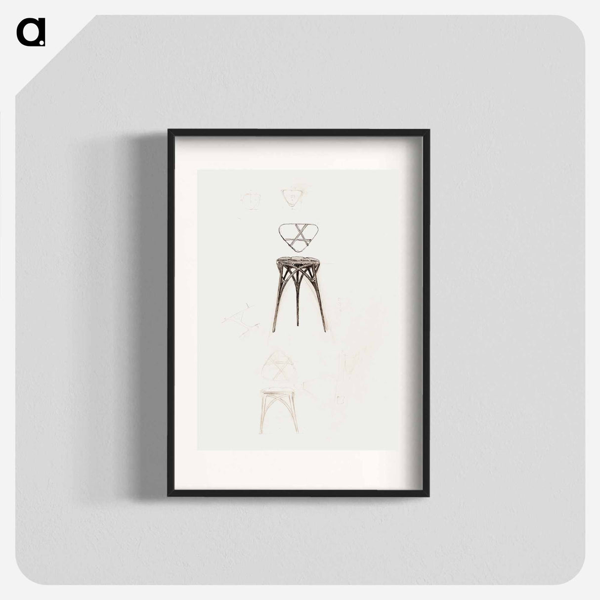 Stool for Fouquet boutique - アルフォンス ミュシャ Poster.
