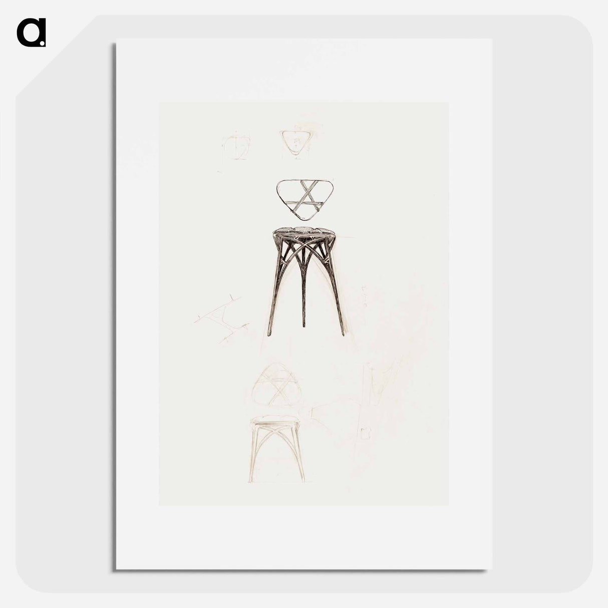 Stool for Fouquet boutique - アルフォンス ミュシャ Poster.