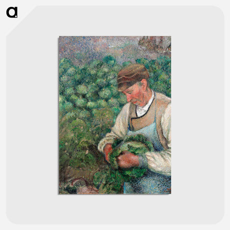 アートポストカード-The Gardener - Old Peasant with Cabbage - カミーユ ピサロ Postcard.