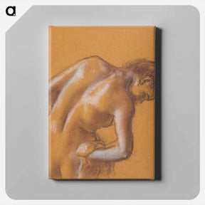 アートパネル-Nude lady. Bather Drying Herself - エドガー ドガ Canvas.