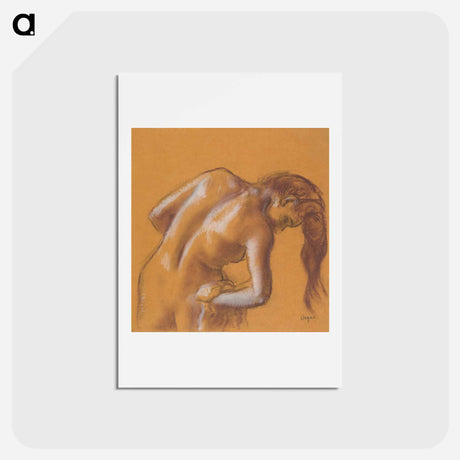 アートポストカード-Nude lady. Bather Drying Herself - エドガー ドガ Postcard.