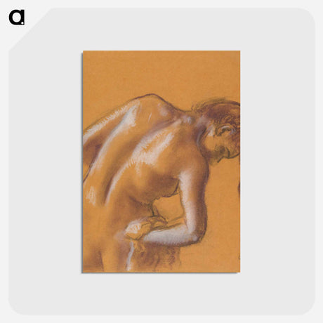 アートポストカード-Nude lady. Bather Drying Herself - エドガー ドガ Postcard.