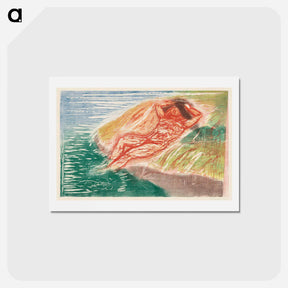 アートポストカード-Sunbathing I - エドヴァルド ムンク Postcard.
