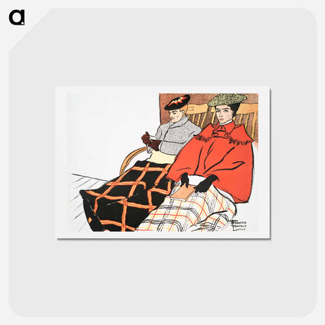 アートポストカード-Man and woman sitting together - エドワード ペンフィールド Postcard.