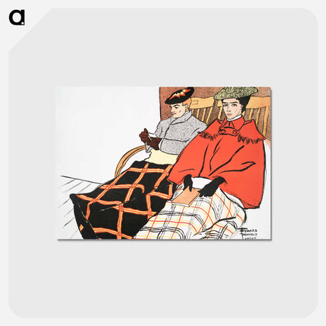 アートポストカード-Man and woman sitting together - エドワード ペンフィールド Postcard.