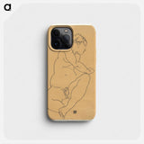 Female Nude Bending to the Left - エゴン シーレ Phone Case.