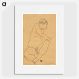 Female Nude Bending to the Left - Egon Schiele Poster.