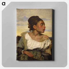 アートパネル-The Orphan Girl at the Cemetery - ウジェーヌ ドラクロワ Canvas.
