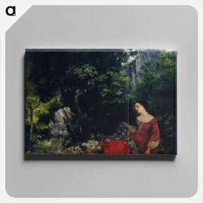 アートパネル-Woman with Garland - ギュスターヴ クールベ Canvas.