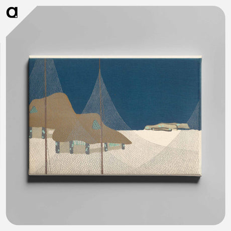 アートパネル-Japanese Fishing Village - 神坂 雪佳 Canvas.