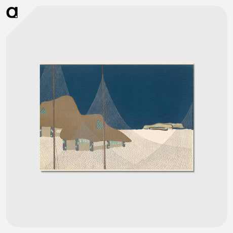 アートポストカード-Japanese Fishing Village - 神坂 雪佳 Postcard.