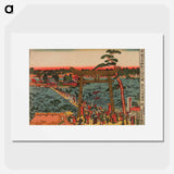 People Queuing to Get in the Benzaiten Hall at Shinobazu - 喜多川 歌麿 Poster.