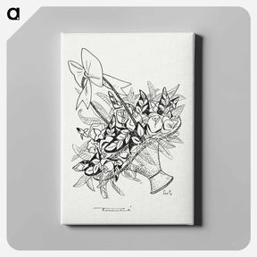 アートパネル-Basket with flowers - レオ ヘステル Canvas.