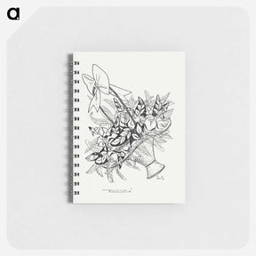アートメモ帳-Basket with flowers - レオ ヘステル Memo.