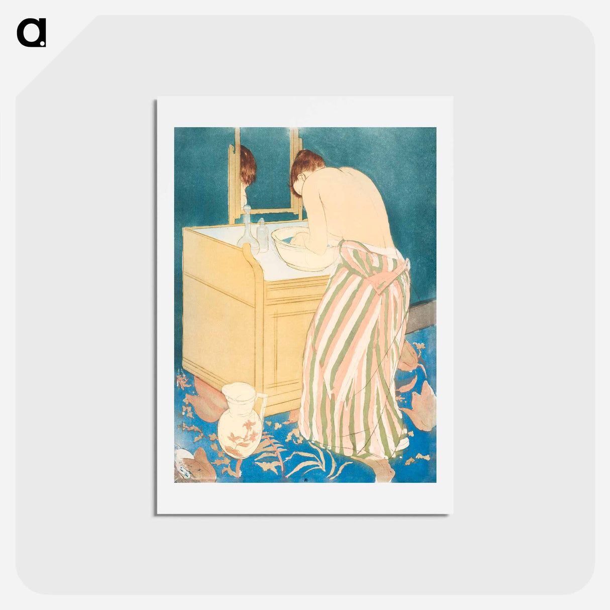 アートポストカード-Woman Bathing - メアリー カサット Postcard.