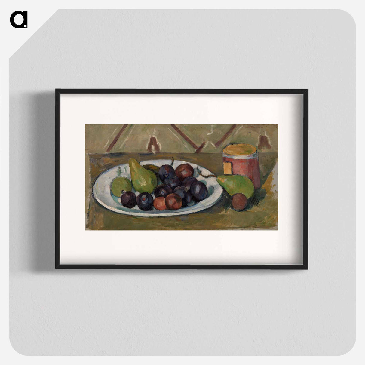 Plate with Fruit and Pot of Preserves - Paul Cezanne Poster.