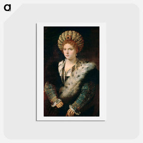 アートポストカード-Portrait d`Isabella d`Este - ティツィアーノ ヴェチェッリオ Postcard.