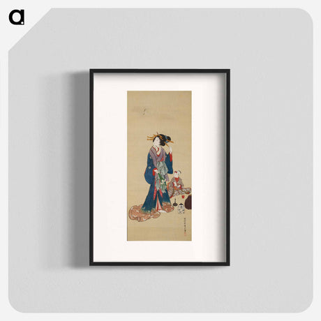 アートポスター-Allegory of Maternal Care with Iris Bouquet
 - 歌川 国貞 Poster.