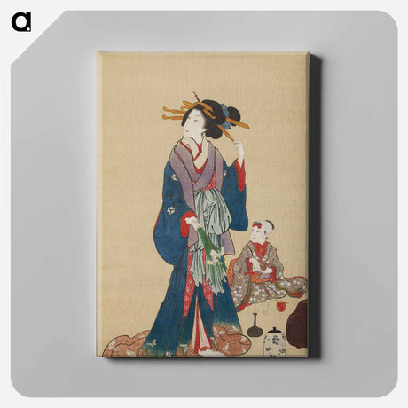 アートパネル-Allegory of Maternal Care with Iris Bouquet
 - 歌川 国貞 Canvas.