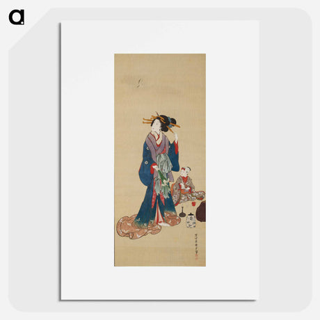 アートポスター-Allegory of Maternal Care with Iris Bouquet
 - 歌川 国貞 Poster.