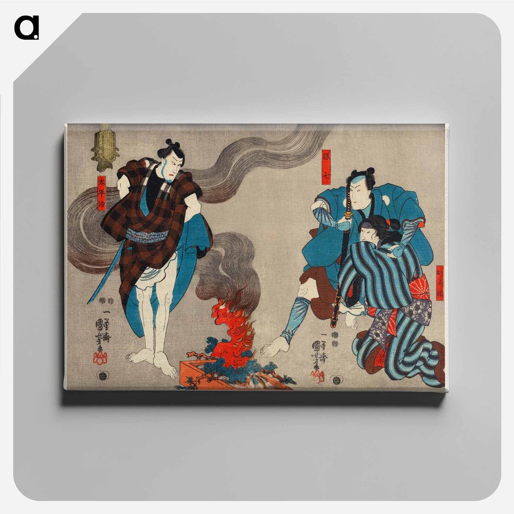 Oyone Magoshichi Taheiji - 歌川 国芳 Canvas.