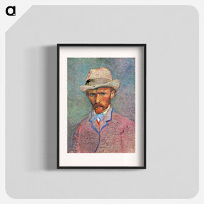 アートポスター-Self-Portrait with a Gray Straw Hat - フィンセント ファン ゴッホ Poster.