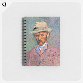 アートメモ帳-Self-Portrait with a Gray Straw Hat - フィンセント ファン ゴッホ Memo.