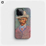 Self-Portrait with a Gray Straw Hat - フィンセント ファン ゴッホ Phone Case.