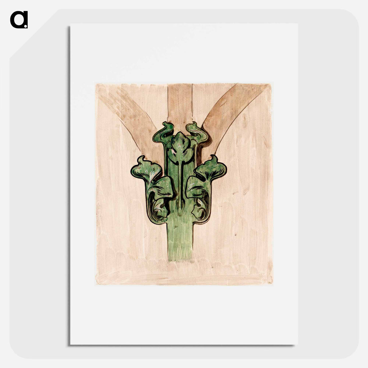 アートポスター-Capital applied to the columns of the facade of the Fouquet boutique - アルフォンス ミュシャ Poster.