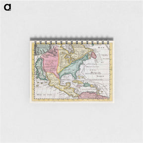 アートメモ帳-Kaart van Noord-Amerika - アンティーク地図 Memo.