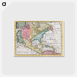 アートポストカード-Kaart van Noord-Amerika - アンティーク地図 Postcard.