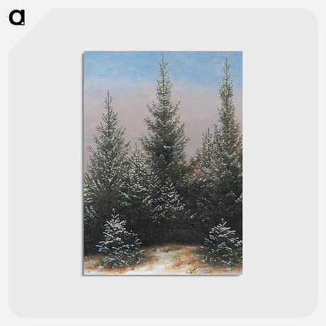 アートポストカード-Fir Trees in the Snow - カスパー ダーヴィト フリードリヒ Postcard.