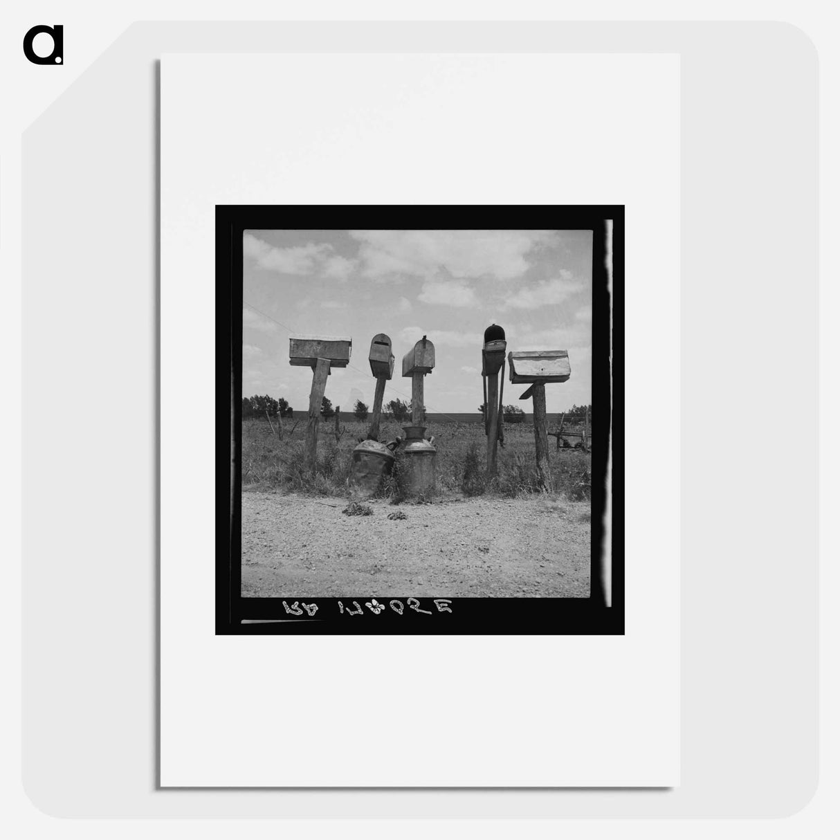 Mail boxes in Bell County, Texas - Dorothea Lange Poster.