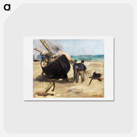 アートポストカード-Tarring the Boat - エドゥアール マネ Postcard.