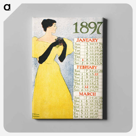 アートパネル-Calendar 1897 - エドワード ペンフィールド Canvas.
