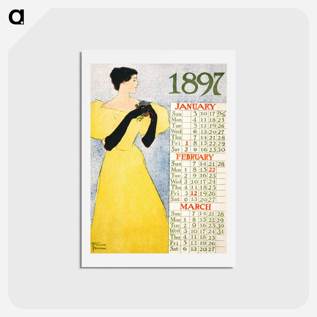 アートポストカード-Calendar 1897 - エドワード ペンフィールド Postcard.