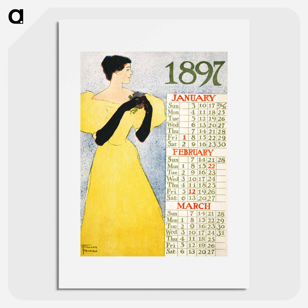 Calendar 1897 - Edward Penfield Poster.
