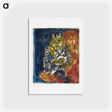 アートポストカード-Woman with a Child and a Cat - エルンスト ルートヴィヒ キルヒナー Postcard.