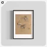 Studies for the "Audience Room in the Old Burgtheater" - グスタフ クリムト Poster.