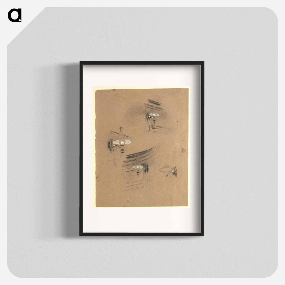 Studies for the "Audience Room in the Old Burgtheater" - グスタフ クリムト Poster.