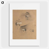 Studies for the "Audience Room in the Old Burgtheater" - グスタフ クリムト Poster.