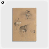 アートポストカード-Studies for the "Audience Room in the Old Burgtheater" - グスタフ クリムト Postcard.