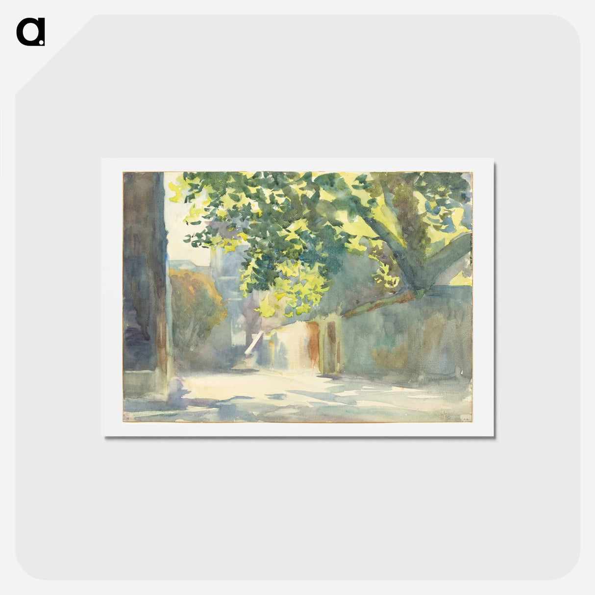アートポストカード-Sunlit Wall Under a Tree - ジョン シンガー サージェント Postcard.