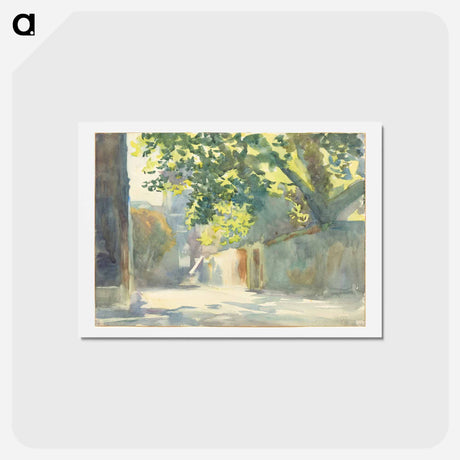 アートポストカード-Sunlit Wall Under a Tree - ジョン シンガー サージェント Postcard.