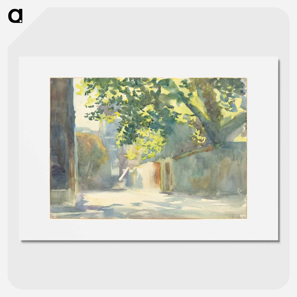 Sunlit Wall Under a Tree - John Singer Sargent Poster.