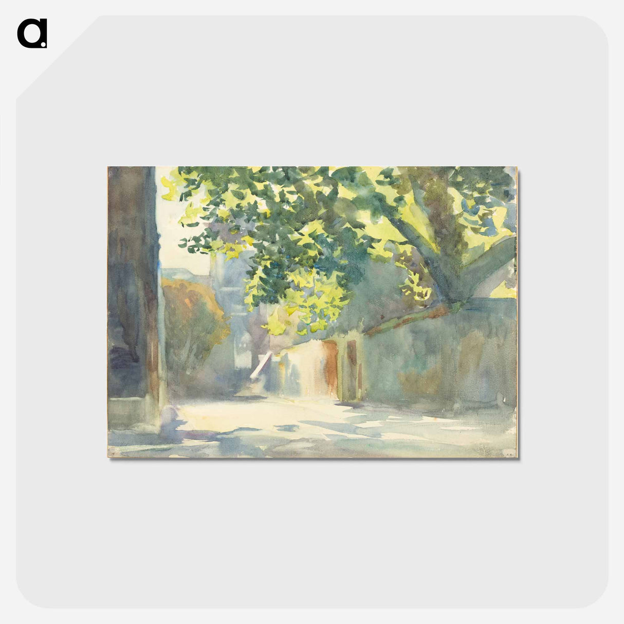 アートポストカード-Sunlit Wall Under a Tree - ジョン シンガー サージェント Postcard.