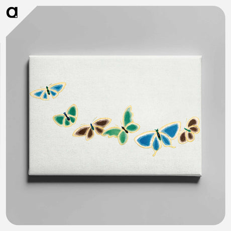 アートパネル-Vintage butterfly - 神坂 雪佳 Canvas.